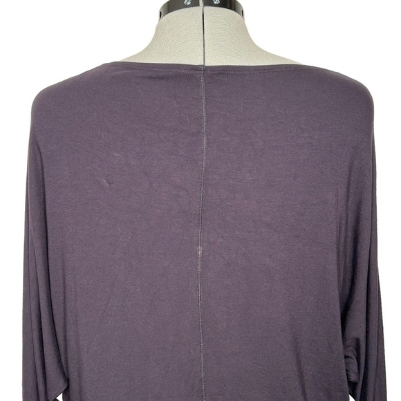 Worth New York Dark Blue Jersey Knit Bat Wing Ruched Top Sz P (Oversized) - Picture 5 of 15